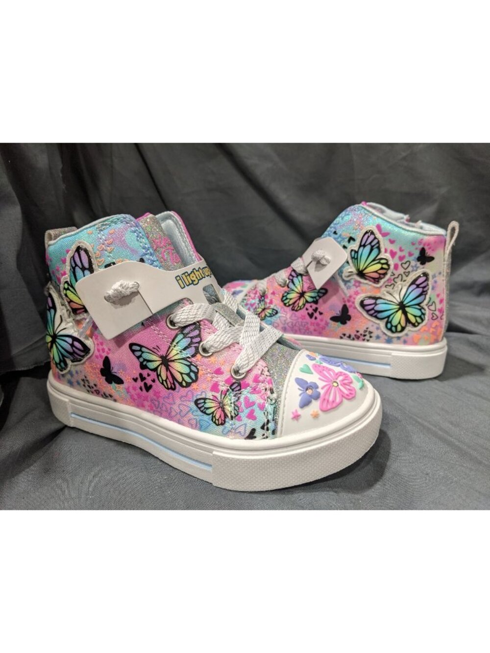 Skechers Toddler Twinkle Light-Up Flutter Daydream Sneakers Pink/Multi Size 9 NE